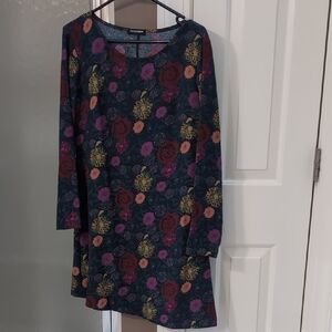 American Apparel Dark Floral Long Sleeve Dress